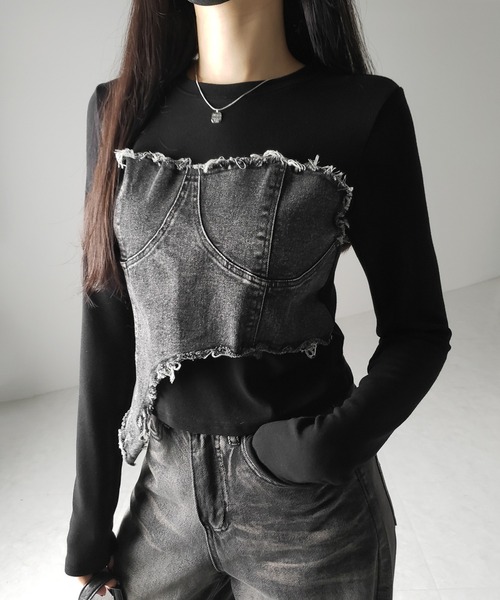 OMMO MA-1 DOCKING BUSTIER SH シャツビスチェ OMMO ONLINE STORE / MA-1 DOCKING BUSTIER SH