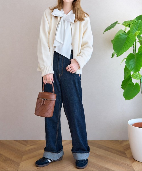 【新品タグ付】 curensology ラッフルニットカーディガン 新品タグ付】 curensology ラッフルニットカーディガン