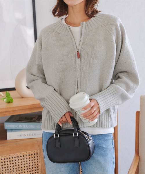 ダブルジップニットカーディガントップス（カーディガン/ボレロ