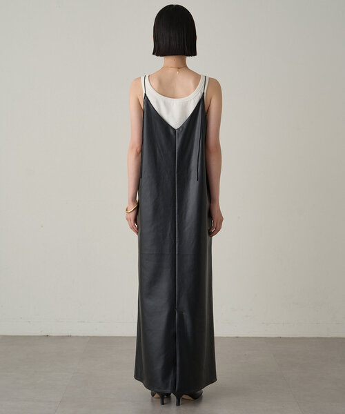 LOUNGEDRESS（ラウンジドレス）の「フェイクレザーキャミワンピース