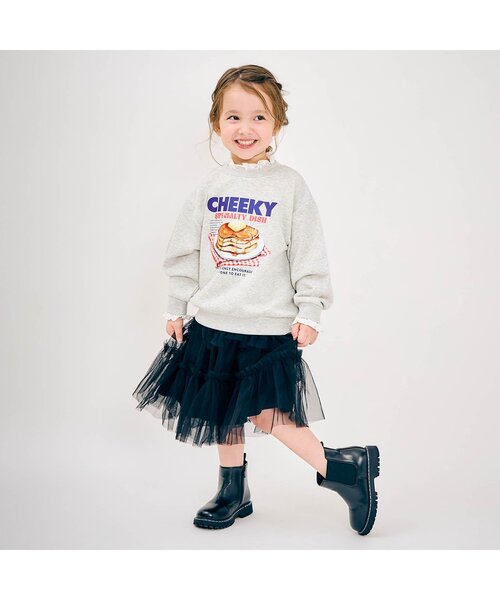 apres les cours（アプレレクール）の「転写モチーフレイヤードトレーナー（スウェット・キッズ・アイボリー/ピンク・80/90/100/110/120/130/140）」の3枚目の写真