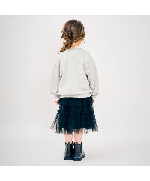 apres les cours（アプレレクール）の「転写モチーフレイヤードトレーナー（スウェット・キッズ・アイボリー/ピンク・80/90/100/110/120/130/140）」の4枚目の写真