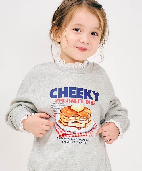 apres les cours（アプレレクール）の「転写モチーフレイヤードトレーナー（スウェット・キッズ・アイボリー/ピンク・80/90/100/110/120/130/140）」の7枚目の写真