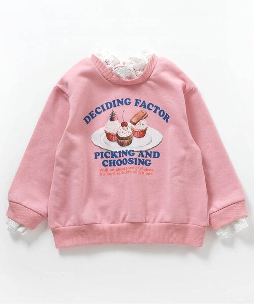 apres les cours（アプレレクール）の「転写モチーフレイヤードトレーナー（スウェット・キッズ・アイボリー/ピンク・80/90/100/110/120/130/140）」の9枚目の写真