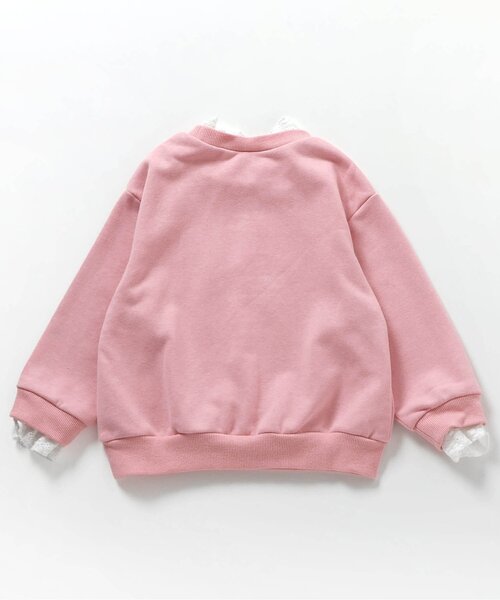 apres les cours（アプレレクール）の「転写モチーフレイヤードトレーナー（スウェット・キッズ・アイボリー/ピンク・80/90/100/110/120/130/140）」の10枚目の写真