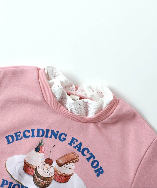 apres les cours（アプレレクール）の「転写モチーフレイヤードトレーナー（スウェット・キッズ・アイボリー/ピンク・80/90/100/110/120/130/140）」の11枚目の写真