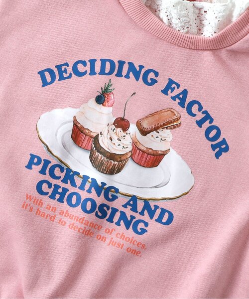 apres les cours（アプレレクール）の「転写モチーフレイヤードトレーナー（スウェット・キッズ・アイボリー/ピンク・80/90/100/110/120/130/140）」の12枚目の写真