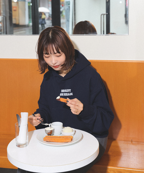SLOB IENAスローブイエナ　ドロストパーカー　ブラック　フリー SLOBE IENA パーカー 裏毛ドロストフードパーカー【手洗い可能