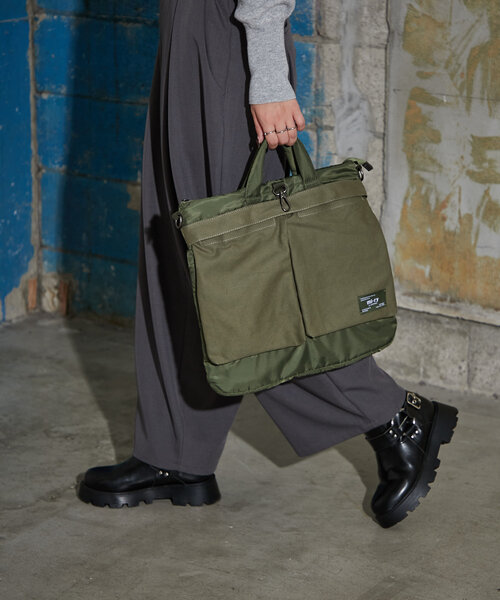 CIAOPANIC（チャオパニック）の「【mi-ry by CIAOPANIC】ヘルメットバッグ（トートバッグ・レディース・オリーブ/ネイビー・FREE）」の5枚目の写真