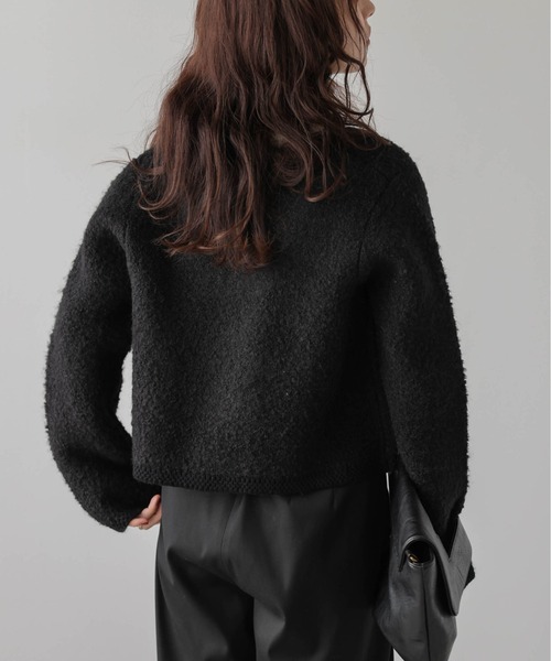 Lajour(ラジュール)の「日本製 ブークレニットカーディガン(カーディガン/ボレロ・レディース・グレー/ブラック/ベージュ・フリー)」の16枚目の写真