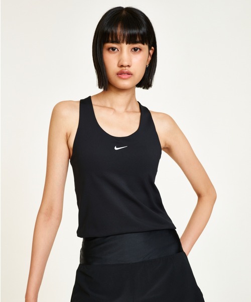 NIKE(ナイキ)の「ナイキ スウッシュ ウィメンズ ミディアムサポート パッディド スポーツブラ タンクトップ / Nike Swoosh Women's Medium-Support Padded Sports Bra Tank DV9898-010 Black(タンクトップ・レディース・ブラック・L/M/S/XL/XS)」の1枚目の写真