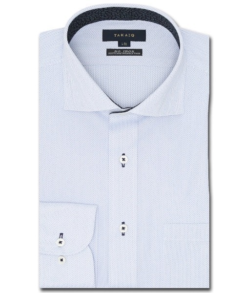 【ストレッチ 形態安定 吸水速乾マシンウォッシャブル】タカキュー ノーアイロンストレッチ カッタウェイ ビジネスドレス長袖ニットシャツ（ビジネスシャツ）｜TAKA-Q（タカキュー） 5,359円