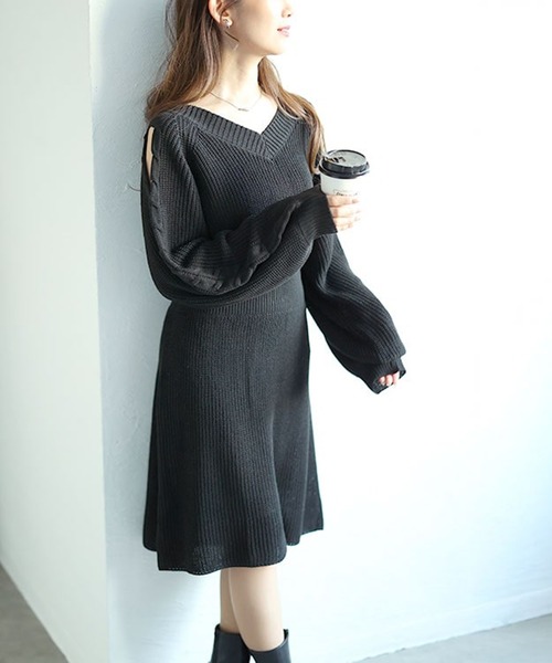 ショルダーカットニットワンピース（ワンピース）｜GOLDJAPAN（ゴールドジャパン）