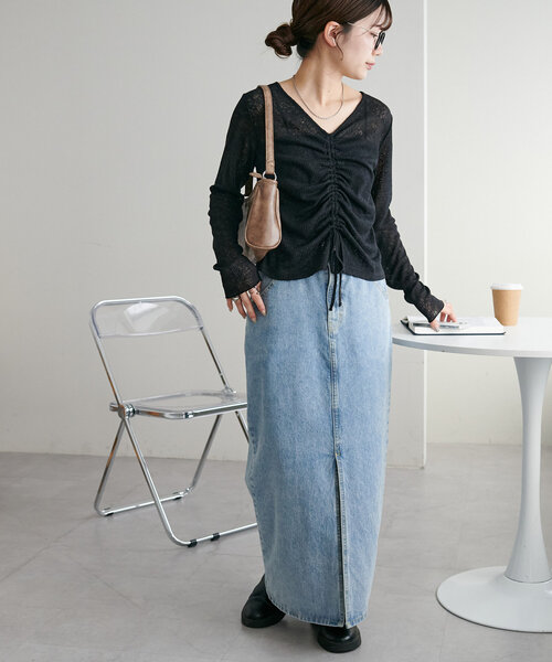 DISCOAT（ディスコート）の「メランジ胸ギャザープルオーバー（Tシャツ