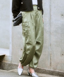 nissen（ニッセン）の「サテンパラシュートパンツ（カーゴパンツ）」