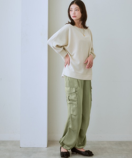 nissen（ニッセン）の「サテンパラシュートパンツ（カーゴパンツ・レディース・カーキ/ブラック/ベージュ・S/3L/L/M/LL）」の19枚目の写真