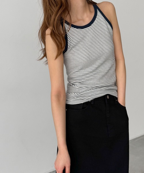 CANAL JEAN（キャナルジーン）の「Miller　カップ付アメスリタンクトップ（タンクトップ・レディース・ブルー系その他/ネイビー系/グレー系その他・ONE SIZE）」の3枚目の写真