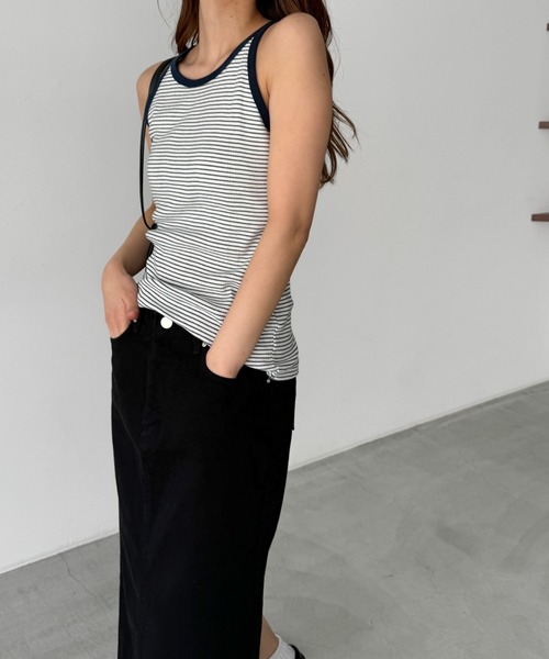 CANAL JEAN（キャナルジーン）の「Miller　カップ付アメスリタンクトップ（タンクトップ・レディース・ブルー系その他/ネイビー系/グレー系その他・ONE SIZE）」の10枚目の写真