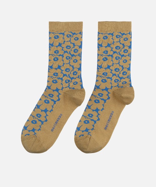 marimekko（マリメッコ）の「Linjaus Pikkuinen Unikko / socks（ソックス/靴下・レディース・ベージュ/ブルー/ライトピンク・40/37/34）」の2枚目の写真