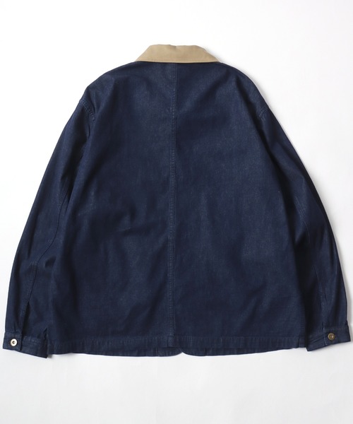 LYLE&SCOTT(ライルアンドスコット)の「LYLE&SCOTT/ライルアンドスコット Denim Hunting Jacket/オーバーサイズ デニム 襟コーデュロイ ショート丈 ハンティングジャケット/ブルゾン/レディース メンズ(デニムジャケット・メンズ・ネイビー/ブルー・LL/L/M)」の9枚目の写真