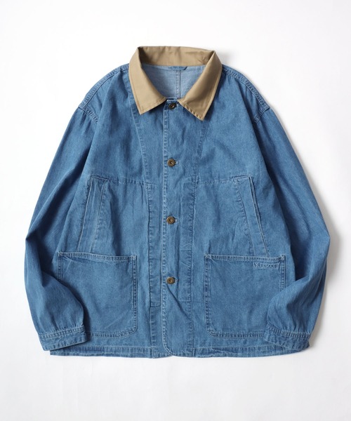 LYLE&SCOTT(ライルアンドスコット)の「LYLE&SCOTT/ライルアンドスコット Denim Hunting Jacket/オーバーサイズ デニム 襟コーデュロイ ショート丈 ハンティングジャケット/ブルゾン/レディース メンズ(デニムジャケット・メンズ・ネイビー/ブルー・LL/L/M)」の10枚目の写真