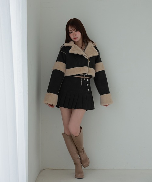 M DOLLY(エムドリー)の「*M DOLLY original* reversible mouton jacket / リバーシブルムートンジャケット(ライダースジャケット・レディース・ベージュ/ブラック・FREE)」の17枚目の写真