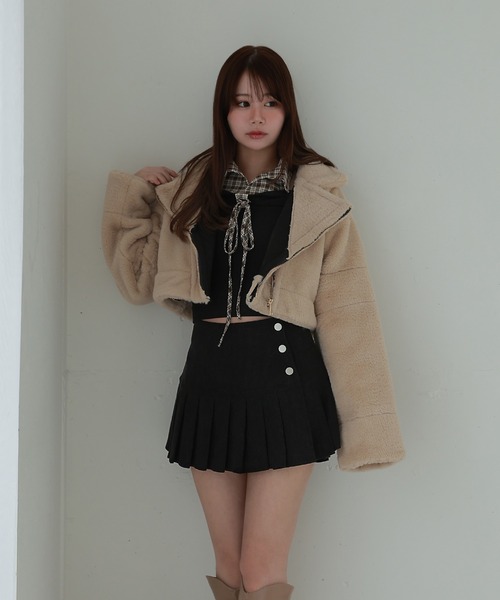M DOLLY(エムドリー)の「*M DOLLY original* reversible mouton jacket / リバーシブルムートンジャケット(ライダースジャケット・レディース・ベージュ/ブラック・FREE)」の20枚目の写真
