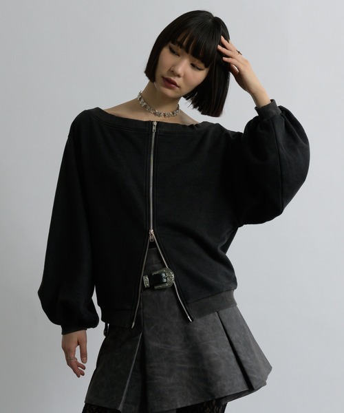 Ellno de Mavie（エルノデメヴィ）の「オーバーダイジップスウェット（スウェット・レディース・ブラック・FREE）」の7枚目の写真
