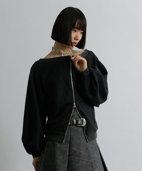 Ellno de Mavie（エルノデメヴィ）の「オーバーダイジップスウェット（スウェット・レディース・ブラック・FREE）」の3枚目の写真
