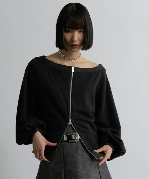 Ellno de Mavie（エルノデメヴィ）の「オーバーダイジップスウェット（スウェット・レディース・ブラック・FREE）」の5枚目の写真