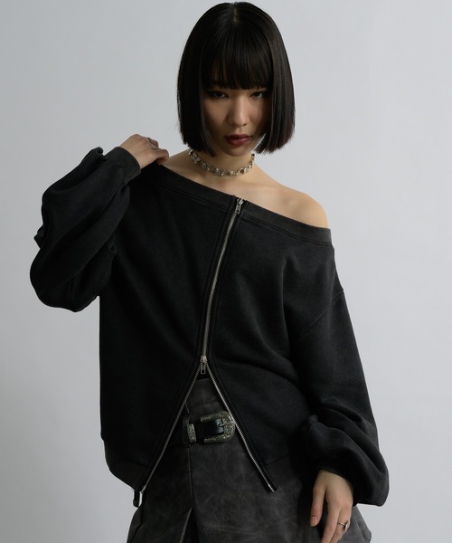 Ellno de Mavie（エルノデメヴィ）の「オーバーダイジップスウェット（スウェット・レディース・ブラック・FREE）」の8枚目の写真