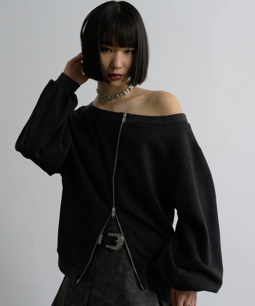 Ellno de Mavie（エルノデメヴィ）の「オーバーダイジップスウェット（スウェット・レディース・ブラック・FREE）」の9枚目の写真
