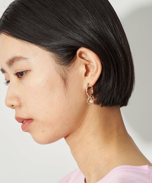 CITEN（シテン）の「＜CITEN＞2WAYフープモチーフピアス（ピアス（両耳用）・レディース・シルバー/ゴールド・FREE）」の3枚目の写真