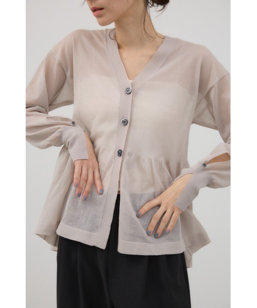 crie conforto（クリーコンフォルト）の「シアーペプラムカーディガン（カーディガン/ボレロ・レディース・ブラック系その他/ミント/ネイビー/ライトグレー・FREE）」の3枚目の写真