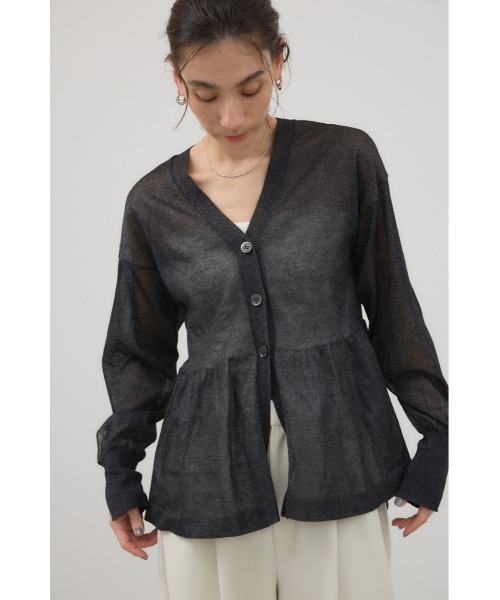 crie conforto（クリーコンフォルト）の「シアーペプラムカーディガン（カーディガン/ボレロ・レディース・ブラック系その他/ミント/ネイビー/ライトグレー・FREE）」の5枚目の写真