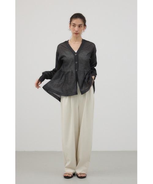 crie conforto（クリーコンフォルト）の「シアーペプラムカーディガン（カーディガン/ボレロ・レディース・ブラック系その他/ミント/ネイビー/ライトグレー・FREE）」の7枚目の写真