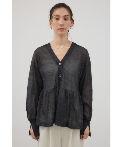 crie conforto（クリーコンフォルト）の「シアーペプラムカーディガン（カーディガン/ボレロ・レディース・ブラック系その他/ミント/ネイビー/ライトグレー・FREE）」の8枚目の写真