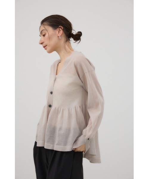 crie conforto（クリーコンフォルト）の「シアーペプラムカーディガン（カーディガン/ボレロ・レディース・ブラック系その他/ミント/ネイビー/ライトグレー・FREE）」の16枚目の写真