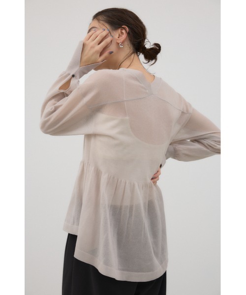 crie conforto（クリーコンフォルト）の「シアーペプラムカーディガン（カーディガン/ボレロ・レディース・ブラック系その他/ミント/ネイビー/ライトグレー・FREE）」の17枚目の写真