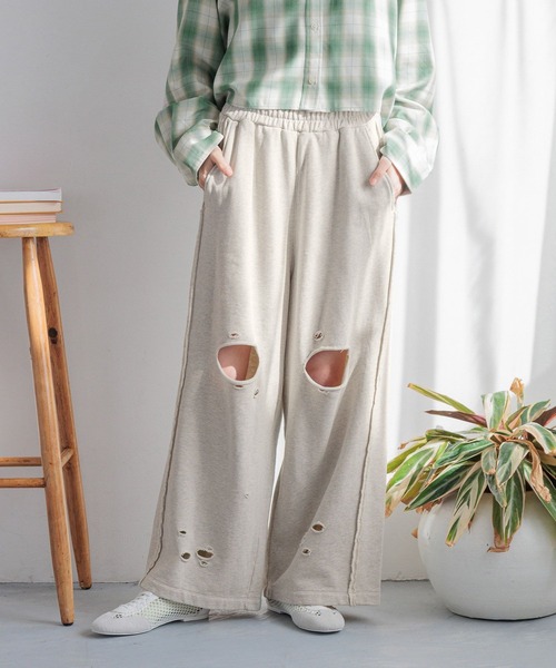 セール】リメイクスウェットワイドパンツ 288665（スウェット