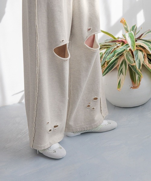 LOWRYS FARM（ローリーズファーム）の「リメイクスウェットワイドパンツ 288665（スウェットパンツ・レディース・ピンク/グレー/グレー系その他・FREE）」の9枚目の写真