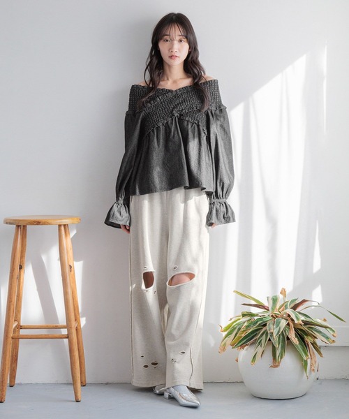 LOWRYS FARM（ローリーズファーム）の「リメイクスウェットワイドパンツ 288665（スウェットパンツ・レディース・ピンク/グレー/グレー系その他・FREE）」の10枚目の写真