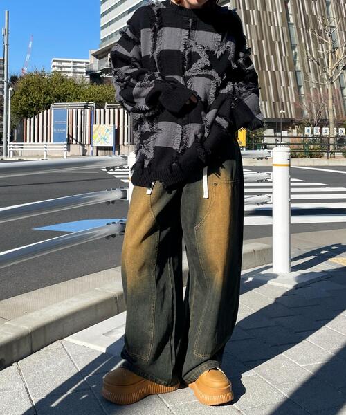 WEGO(ウィゴー)の「WEGO/フリンジモチーフボーダーBIGプルオーバー(ニット/セーター・レディース・ホワイト系その他5/ブラック系その他5・FREE)」の20枚目の写真