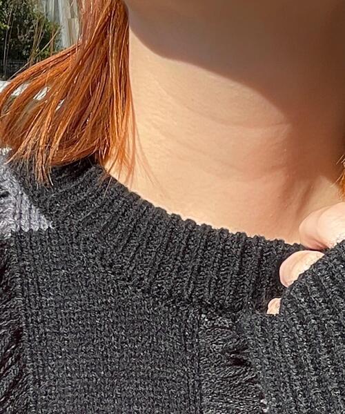 WEGO(ウィゴー)の「WEGO/フリンジモチーフボーダーBIGプルオーバー(ニット/セーター・レディース・ホワイト系その他5/ブラック系その他5・FREE)」の18枚目の写真