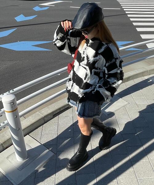 WEGO(ウィゴー)の「WEGO/フリンジモチーフボーダーBIGプルオーバー(ニット/セーター・レディース・ホワイト系その他5/ブラック系その他5・FREE)」の13枚目の写真