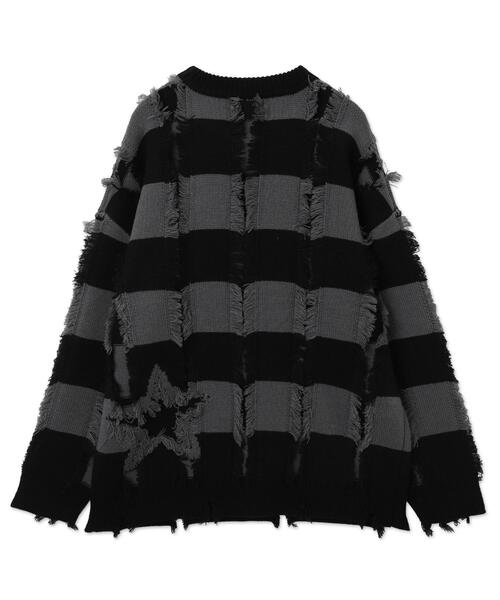 WEGO(ウィゴー)の「WEGO/フリンジモチーフボーダーBIGプルオーバー(ニット/セーター・レディース・ホワイト系その他5/ブラック系その他5・FREE)」の5枚目の写真