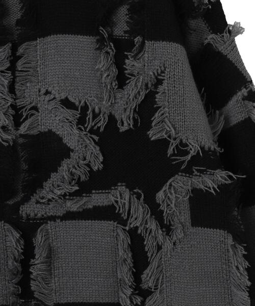 WEGO(ウィゴー)の「WEGO/フリンジモチーフボーダーBIGプルオーバー(ニット/セーター・レディース・ホワイト系その他5/ブラック系その他5・FREE)」の3枚目の写真