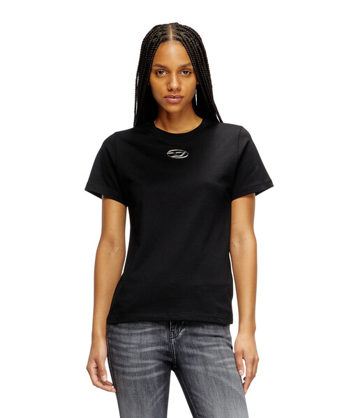 DIESEL（ディーゼル）の「ウィメンズ Tシャツ T-REGS-OD-Q1（Tシャツ/カットソー・レディース・ブラック/ホワイト・SMALL/MEDIUM/X-LARGE/LARGE/X-SMALL）」の4枚目の写真