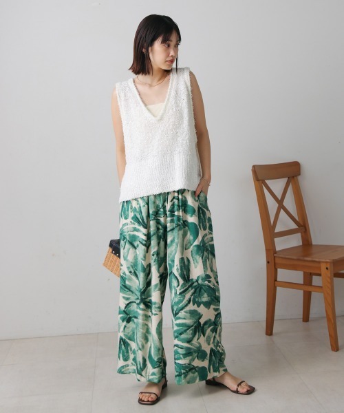 Bou Jeloud（ブージュルード）の「リボンヤーンニットベスト（ベスト・レディース・オフホワイト/ブラック・FREE）」の4枚目の写真