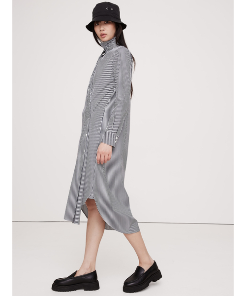 【BALENCIAGA】コットンポプリン アシンメトリー シャツOP BALENCIAGA コットンポプリン アシンメトリー ミニシャツ